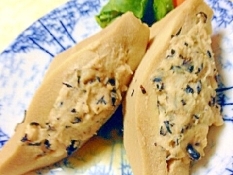 高野豆腐のひじき鶏肉はさみ